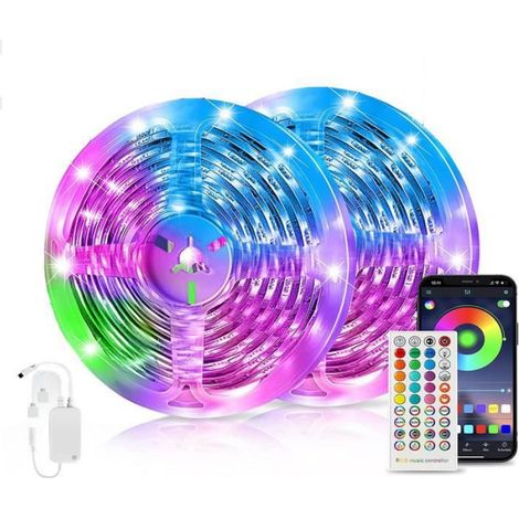Bande LED - 10 M - Contrôle App Smartphone - Pour Décoration Intérieure Maison - 2 Rouleaux de 5 M (1/4)