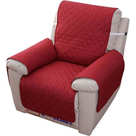 Housse Fauteuil Relax 1 Place, Housse de Canapé Protecteur Inclinable Imperméable pour Chambre (Rouge 55×200)-- (1/5)