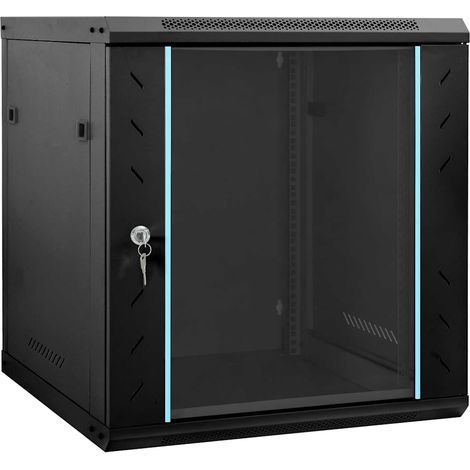 vidaXL Armoire réseau avec stockage Noir 60 x 45 x 65 cm Acier (1/5)