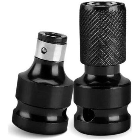 2 Pack Impact Driver Adapter, 1/2" Square Drive to 1/4" Impact Driver Ratchet Wrench Adapter Screwdriver Bit Holder (1/4)
