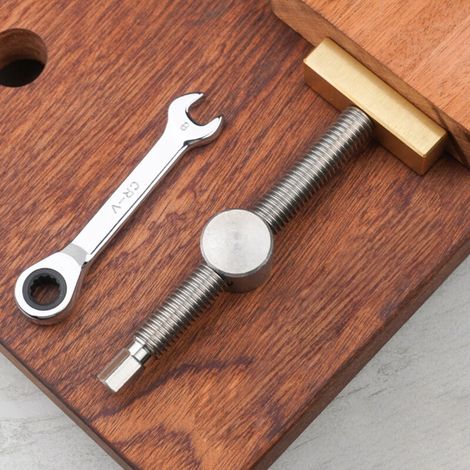 Tornillo de banco para carpintería, accesorios de fijación y bloqueo para espigas y topes, trinquete de latón y acero inoxidable, tornillo de banco para agujeros de mesa de 20 mm de diámetro, 1