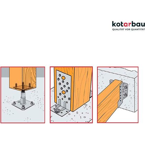 KOTARBAU Connecteur plat 145 mm x 40 mm plaque perforée galvanisée argent Connecteur bois intérieur extérieur Plaque perforée en acier Connecteur plat (10)