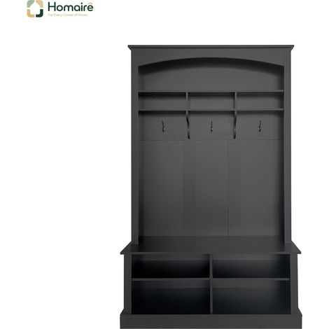 Étagère rangement noir en tissu 120 x 40 x 190 cm HOMAIRE (1/5)
