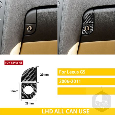 (14-LHD) Compatible avec Lexus GS 2006-2011 : Accessoires intérieurs en fibre de carbone pour voiture, console de vitesse, accoudoir, panneaux, autocollants décoratifs (1/5)