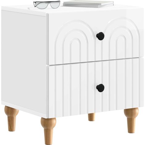 Maison Exclusive - Nachttisch 2 pcs Hochglanz Weiß 43 x 34,5 x 48