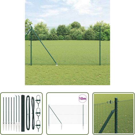 Recinzione esterna -  Palo della recinzione Verde 10 x 1,5 m (rete 16 x 16 mm)