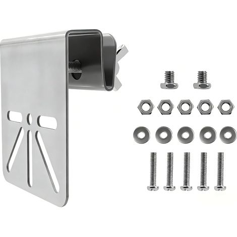 Stainless Steel Gutter Camera Mount, Compatible with Solar Cameras Outdoor PTZ Cameras, Toolless Mounting with Rustproof Screws, Stable and Waterproof Mount for Outdoor Security (1/5)