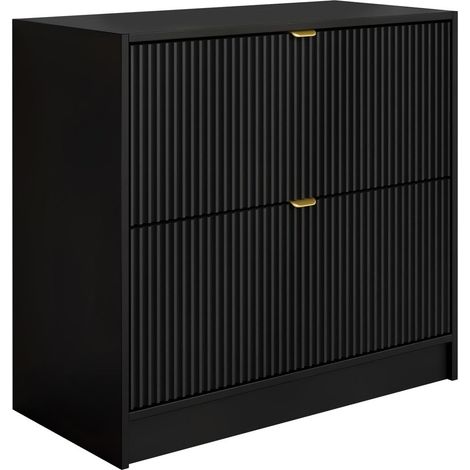 Zapatero Comfivo Velal II, Negro, 80x75x40cm, MDF, Aglomerado laminado