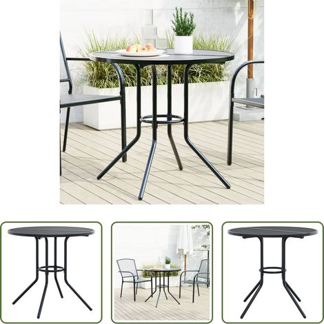 Table de patio - Table de patio ronde anthracite acier enduit de poudre (1/5)