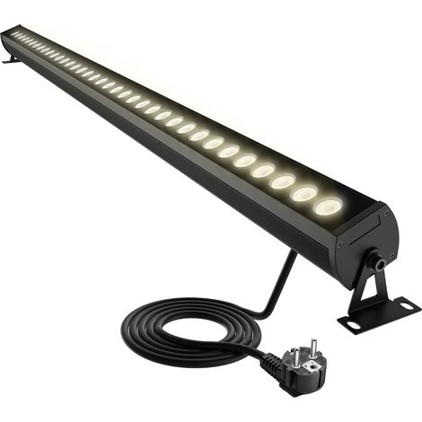 Projecteur LED Extérieur Barre 1m, Blanc Neutre 4000K, IP65 Étanche, Wall Washer pour Façade, 230V avec Prise, Support Rotatif 360°, Câble 2 m, Installation Facile (1/5)