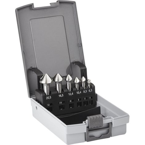 Kegelsenker-Set 6-tlg. HSS-G DIN 335 C Senker Bohrer Senkbohrer Ø 6,3 / 8,3 / 10,4 / 12,4 / 16,5 / 20,5 mm Entgratsenker-Satz von SOTECH (1/4)