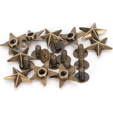 Clous à rivets en forme d'étoile pour vêtements et chaussures, accessoires de décoration avec vis 14 mm (bronz (1/5)