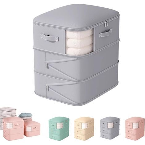 Organiseur de Compression , Organiseur à Compression Automatique Ultra-Compact, Sacs de déménagement Robustes for couettes, vêtements et couvertures(Gray, (1/5)