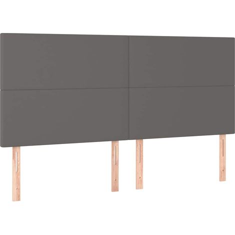 Maison Exclusive - Cabecero de cama gris 180x5x118/128 cm piel si (1/5)