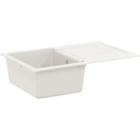 Waschbecken Weiß 780 x 500 mm 80% Quarz und 20% Harz