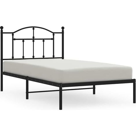 Maison Exclusive - Giroletto con Testiera in Metallo Nero 100x190 cm (1/5)