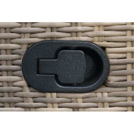 Riviera Set 13tlg 6 Sessel Tisch 200x100x78cm naturgrau