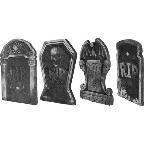 4 Pièces Tombes en Mousse Drôles Décorations Cimetière Maison Hantée pour Décorations Halloween Extérieur (1/5)
