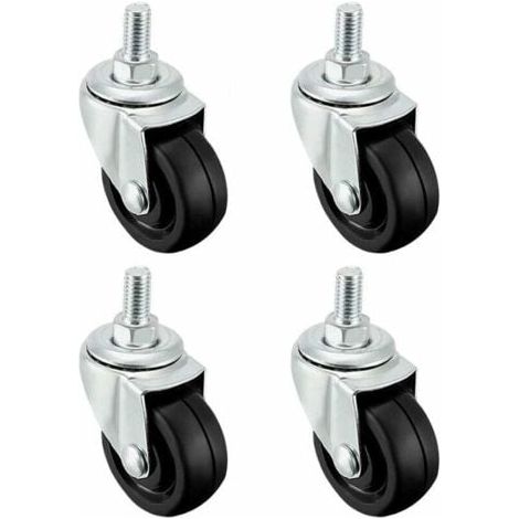 Satz mit 4 40-mm-Gummirädern mit M8-Gewindeschaft, (1/4)