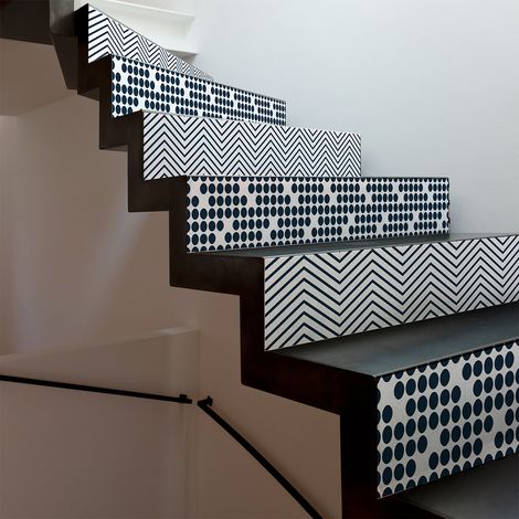 Stickers adhésifs escalier carrelages contremarche - TEKLA - 2 bandes de 15x105cm (1/3)