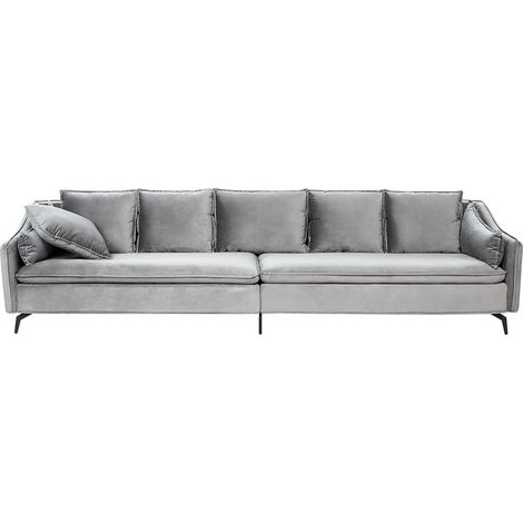 Divano 4 posti velluto rosa fucsia moderno glamour cuscini soggiorno Aure