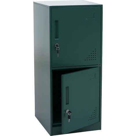 Spind HHG-509, Schließfach Wertfachschrank Schließfachschrank 2 Türen, 90x38x45cm Stahl grün
