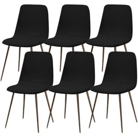 Lot de 6 housses de chaise lavables en polyester et spandex – Taille universelle – Protection contre taches et usure – Décoration scandinave (1/5)
