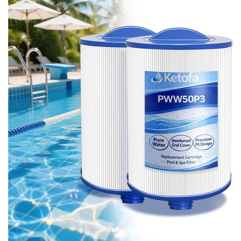 PWW50P3 Filter für Pleatco Spas, PWW50P3 Spa-Filter (1 1/2 Zoll Grobgewinde), kompatibel mit Unicel 6CH-940, Filbur FC-0359, Waterways 817-0050 Vorskimmer, Aber Spas. (1/5)