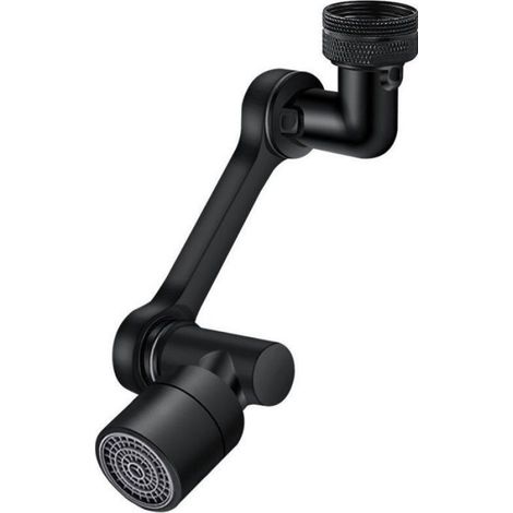 Rallonge de Robinet - - Pivotant 1080 Degrés - Noir - Économie d'eau - Laiton Chromé (1/4)