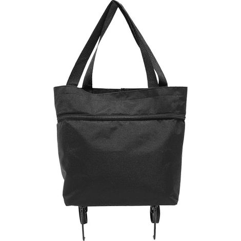 Sac à roulettes pliable, sac de courses pliable avec roulettes, sac à linge pliable (1/4)