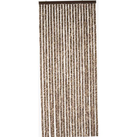 Rideau chenille marron et beige WERKA PRO 90 x 220 cm