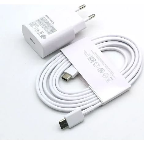 Chargeur Samsung 25 W, adaptateur de charge ultra rapide, câble Type C de 1,8 m pour Galaxy S20 S21 S22 S23 S24 Ultra Z Flip Fold 6 5 4 3 2 [GKS] (1/5)