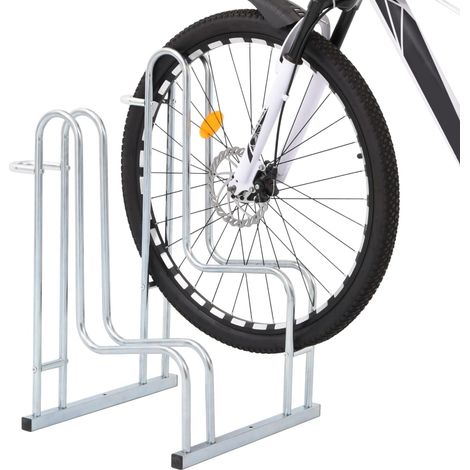 vidaXL Bicycle Stand for 2 Bikes Floor Freestanding Galvanised Steel