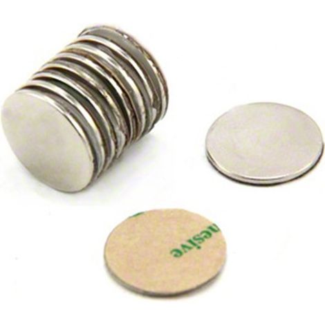Adesivo N42 Magnete Neodimio Per Arti, Artigianato, Creazione Di Modelli, Fai -Da -Te, Hobby, Ufficio E Casa - 15Mm Dia x 1Mm - 1,1kg Di Tiro - Pacchetto Di 10