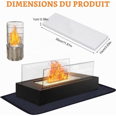 Laine de céramique pour le bioéthanol 300x100x13mm Éponge en céramique de foyer en laine Convient aux cheminées, aux poêles à barbecue pour aider à la combustion (6 packs) (1/4)