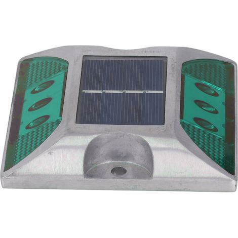 Balises lumineuses solaires pour routes, en alliage d'aluminium moulé, adaptées aux allées, marches, trottoirs, escaliers, marquages routiers extérieurs étanches IP68, feux verts. (1/5)