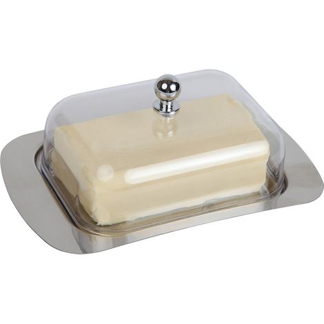 Beurrier en acier inoxydable, boîte de conservation alimentaire avec couvercle transparent hermétique (1/5)
