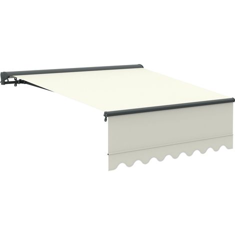 Canopée Store Banne Motorisé Beige Semi Coffre 4 x 3m – Store Rétractable pour Terrasse, Balcon & Jardin – Manivelle à Gauche – Aluminium et Polyester 280 g/m² (1/5)
