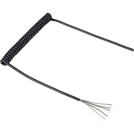Câble spiralé TRU COMPONENTS 1570979 218 mm / 640 mm 8 x 0.12 mm² noir 1 pc(s)