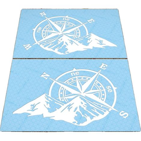 Pegatinas de aventura con diseño de rosa de los vientos, material de vinilo resistente, color blanco, 20 cm (largo) x 15 cm (alto) (1/2)