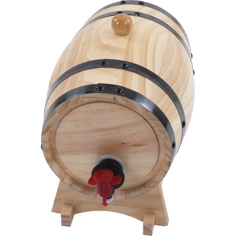 Tonnea en chêne rouge pour bar, décoration, brasserie, barbecue, tonnelet bois 3L (1/5)