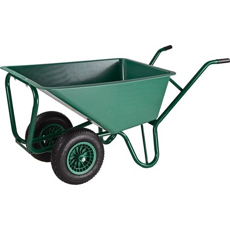 Kunststoff Gartenschubkarre 130L Schubkarre Schiebkarre Hofkarre 2 Rad Räder (1/5)