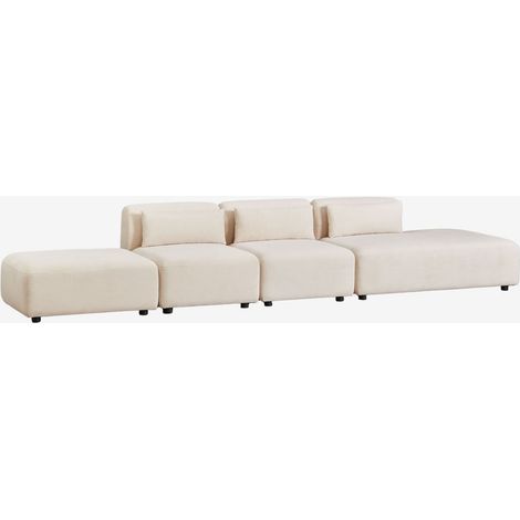Divano componibile in 3 pezzi con chaise longue destra e pouf Fogler SKLUM            