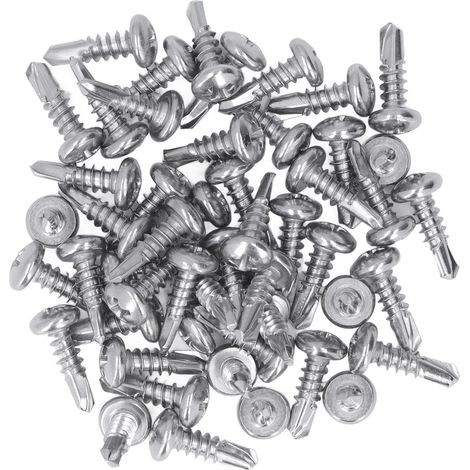 200 vis autoperceuses à tête cruciforme ronde en acier inoxydable 410 pour le travail du bois M4.8x16 (1/5)