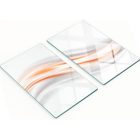 Tableros de vidrio elegantes y duraderos con estampado abstracto de olas, 2x30x52 cm.