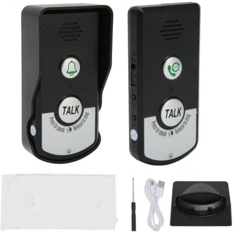Lot de 2 Sonnette D'Interphone Vocal, 1000 M de Charge USB Intelligente sans Fil Appel Sonnette étanche sans Fil Interphone de Sonnette pour Bureau à Domicile -ANPVIZ (1/5)