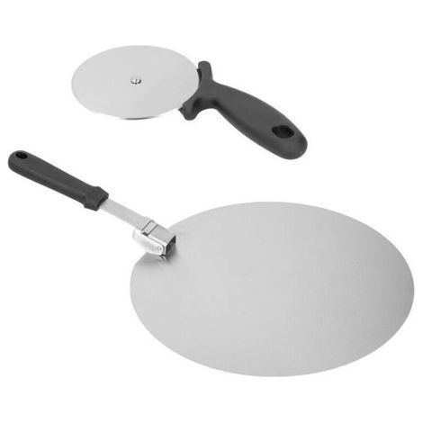 Pelle à pizza pliable en acier inoxydable 430, 30,5 cm, manche 19 cm, roulette 20,5 x 10 cm (1/5)