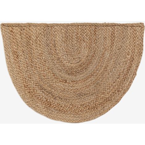 Sklum – Paillasson semi-circulaire en jute 60x40 cm – Tressage artisanal – Résistant et durable – Pour entrée de maison