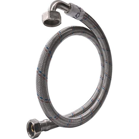 Flexible inox 13mm – Raccord femelle coudé 3/4" (20/27) – Longueur 100cm – Débit 70L/min à 3 bars – Isoflex (1/4)