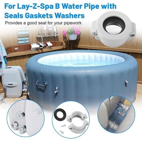 Anschlussmutter P06575 mit Schraube und Dichtung für Lay-Z-Spa B-Wasserschlauch, kompatibel mit Pumpen von Coleman, AirJet, Springstaditi und Island Spa. Ersatzteile. (1/5)